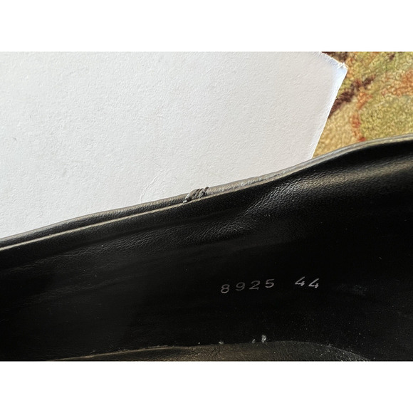 Stefano Castelli Men's  black Leather Loafers Shoes  EU 44  steel  buckle Italy - Picture 6 of 13